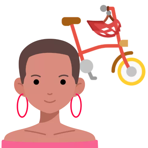 Cycliste avec son vélo et son casque en arrière-plan